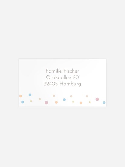 Empfängeraufkleber Geburt Baby Dots