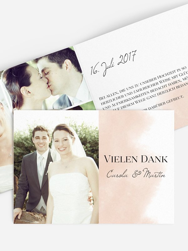 Dankeskarte Hochzeit Soft Aquarelle