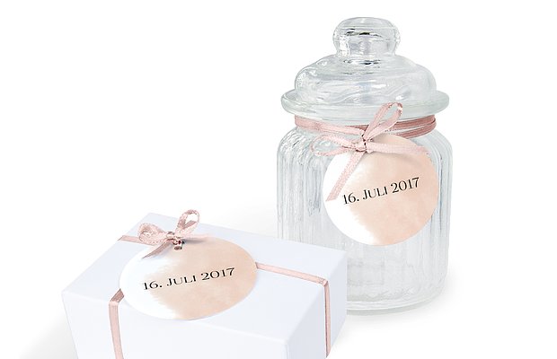 Anhänger mit Band zur Hochzeit Soft Aquarelle