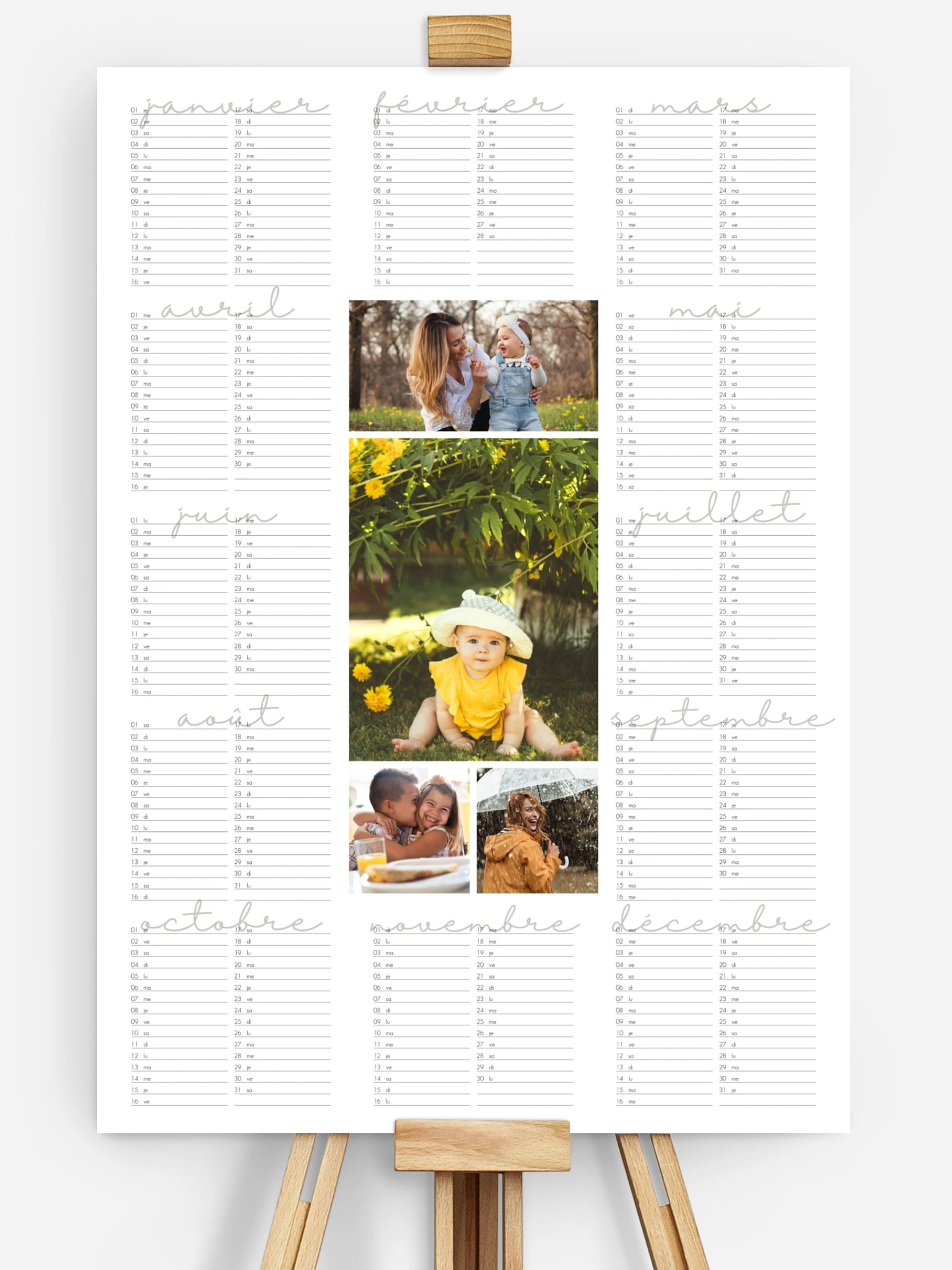 Affiche Calendrier Happy Plan
