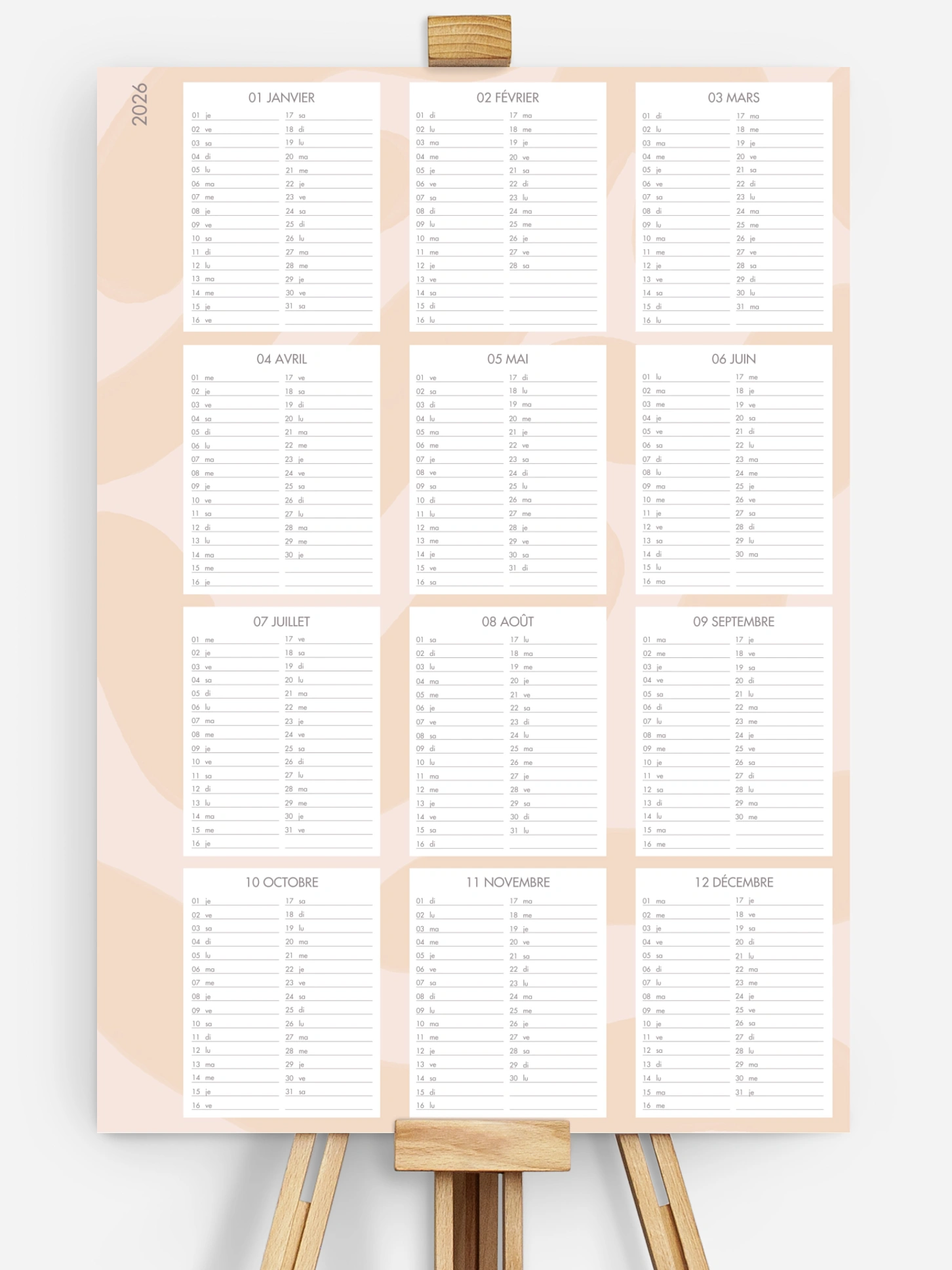 Affiche Calendrier Colourful Mind