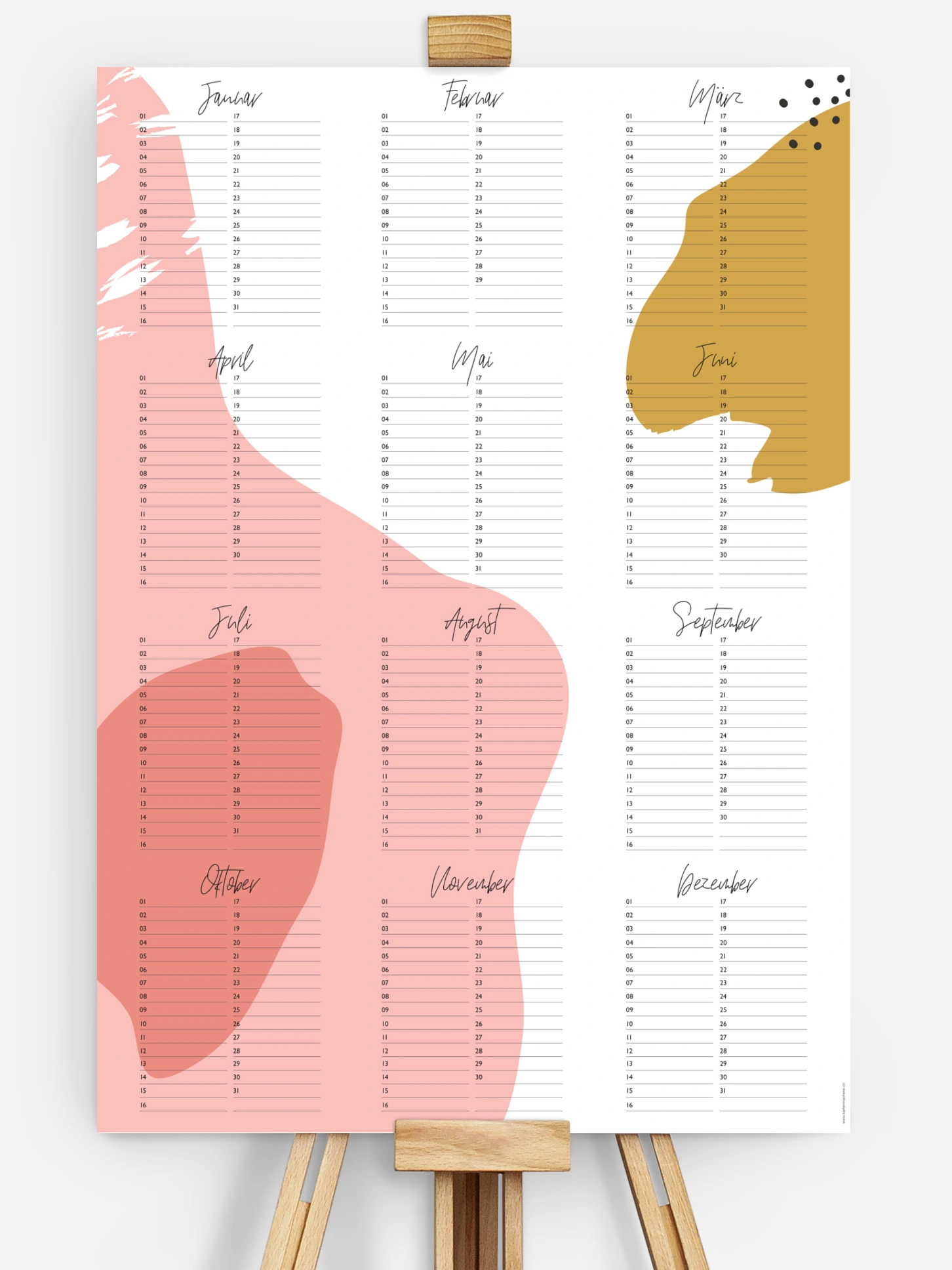 Geburtstagskalender Farbklecks