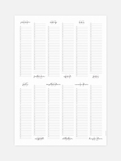 Geburtstagskalender Dream Big ohne Foto