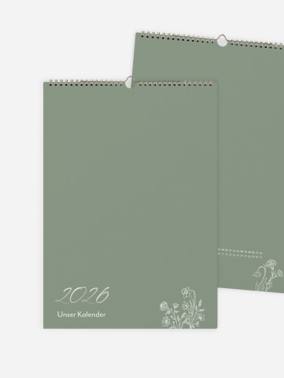 Wandkalender Monatsblumen