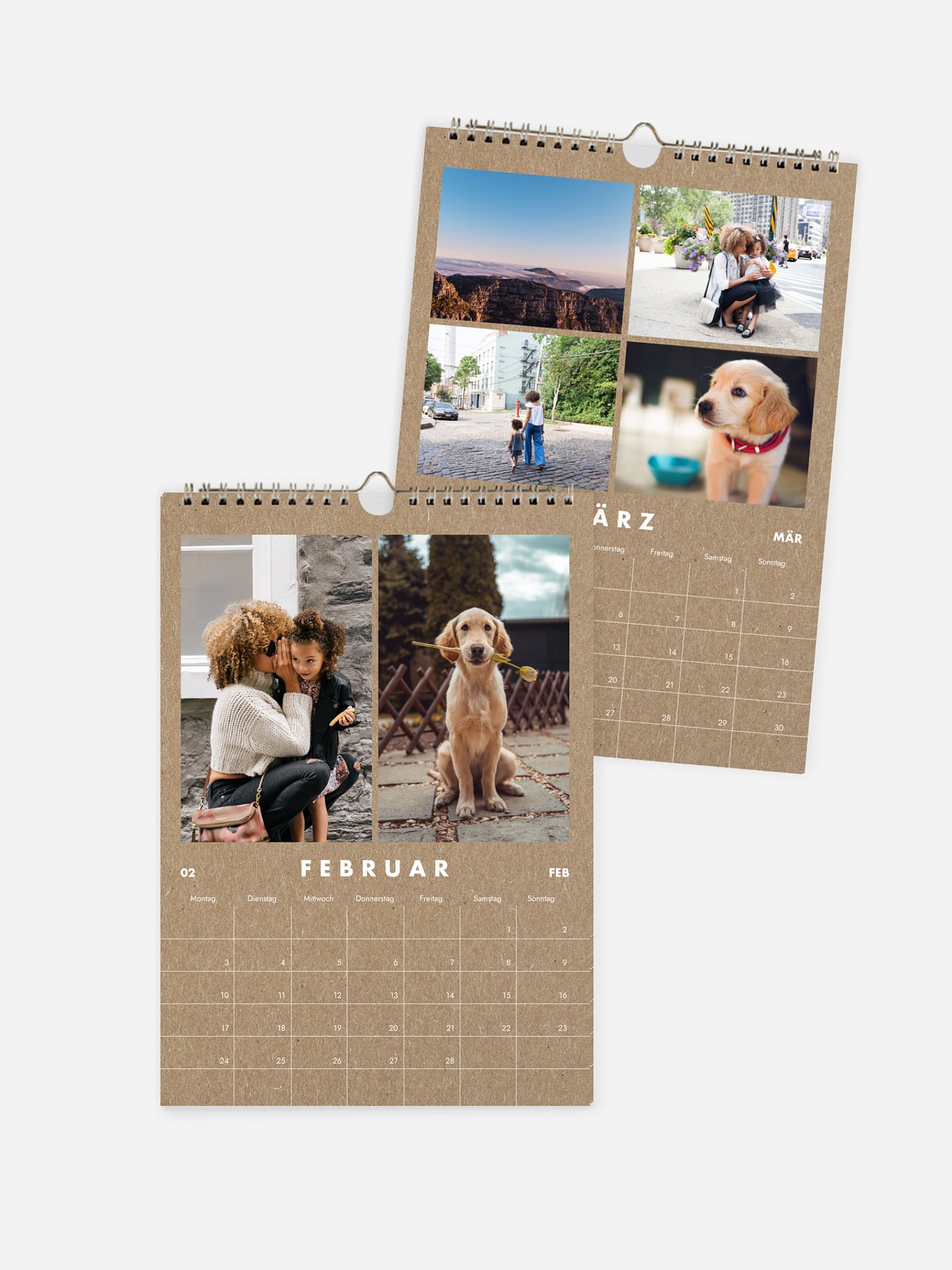 Wandkalender Glücksgrüße Kraftpapier
