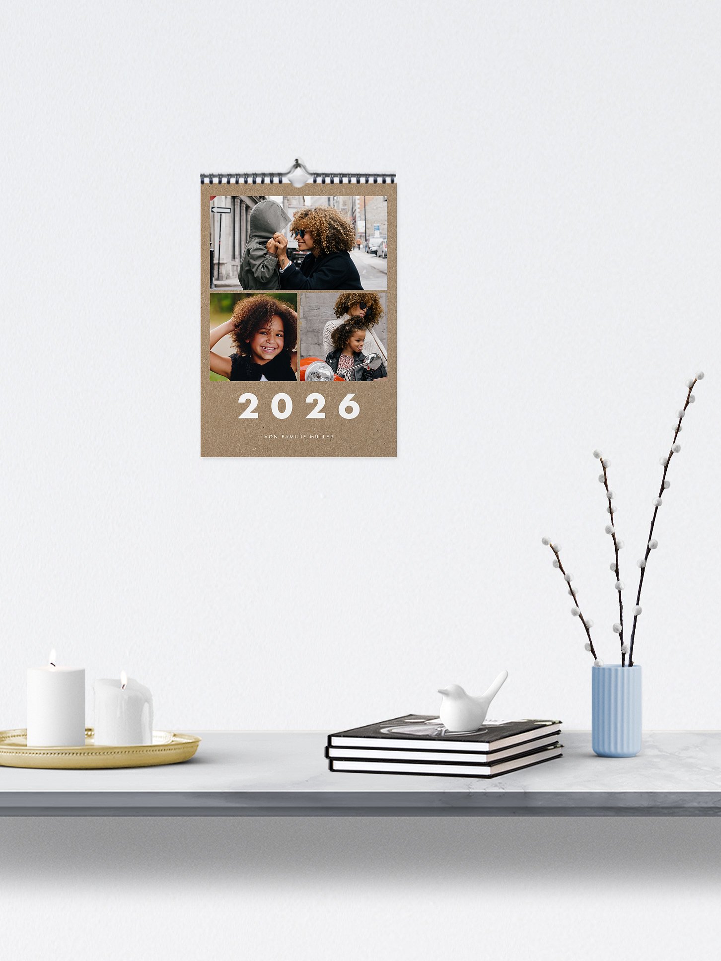 Wandkalender Glücksgrüße Kraftpapier