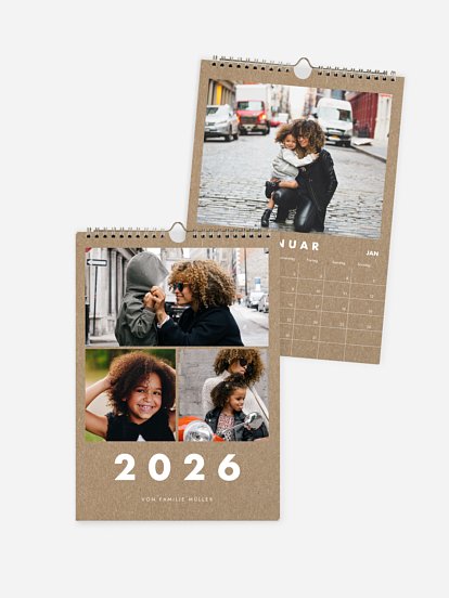 Wandkalender Glücksgrüße Kraftpapier