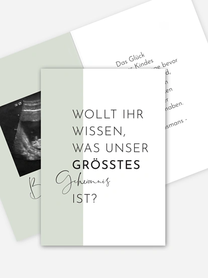 Schwangerschaftskarten Großes Geheimnis