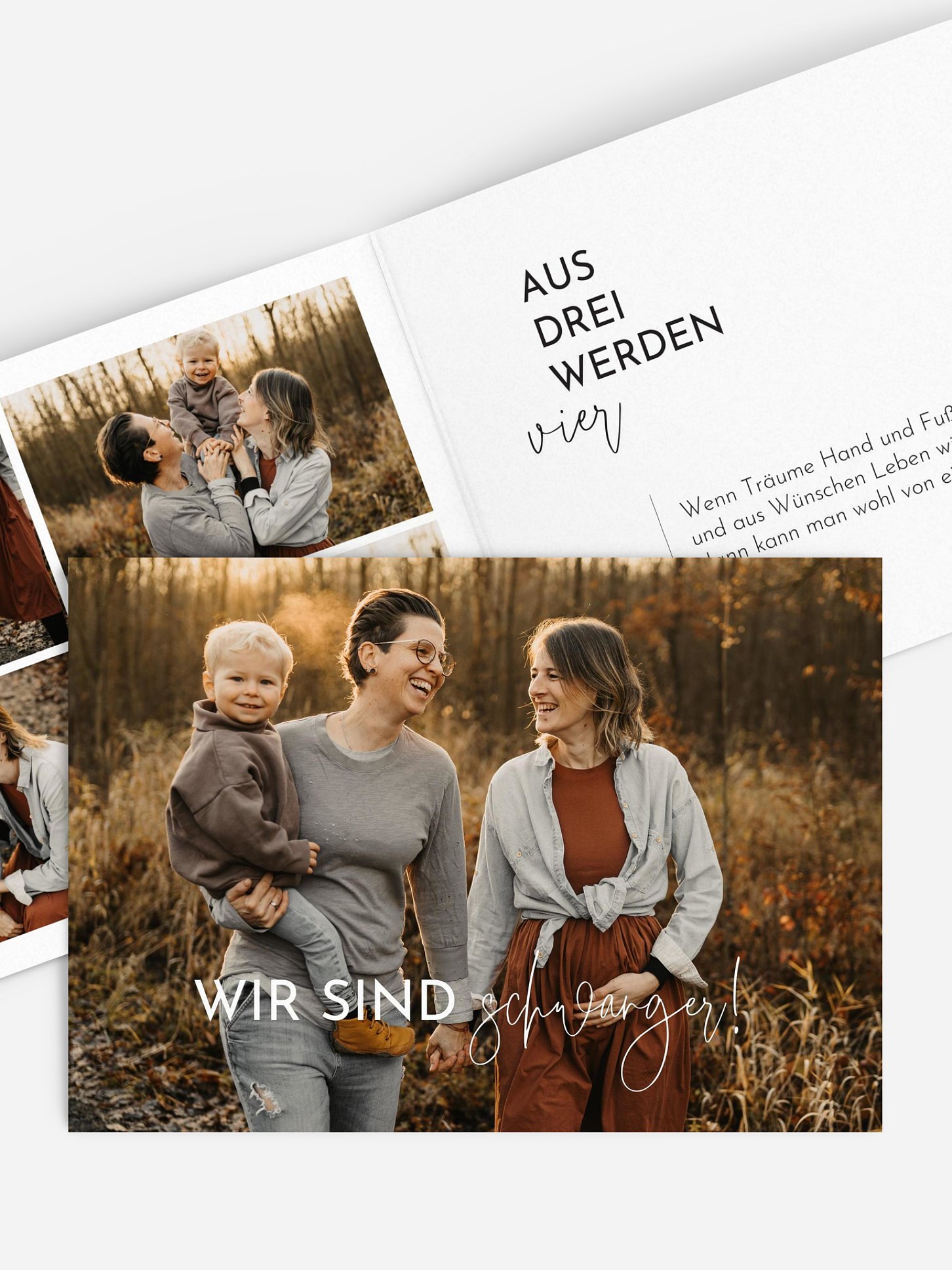 Schwangerschaftskarten Aus drei werden vier