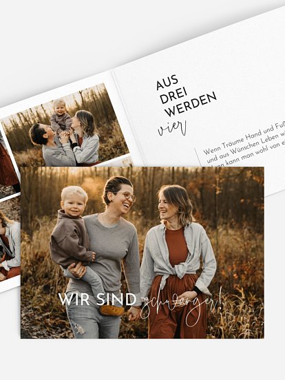 Schwangerschaftskarten Aus drei werden vier