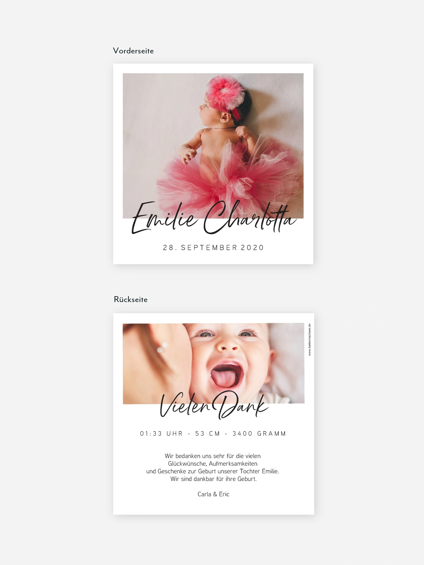 Geburtskarte Petit Amour