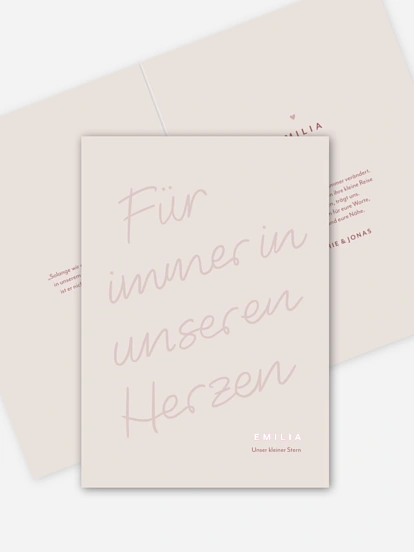 Trauerdanksagung Für immer geliebt