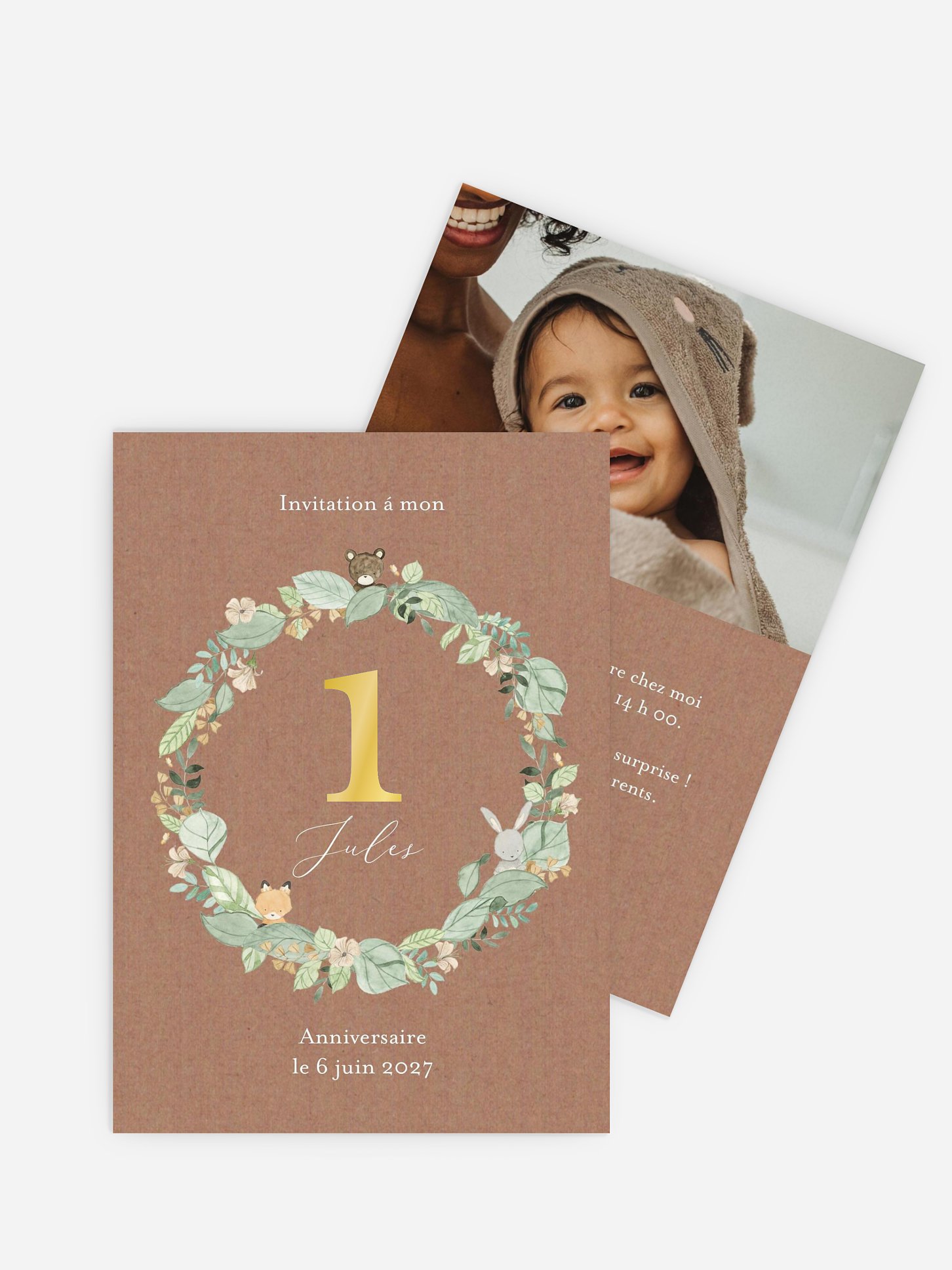 invitation anniversaire enfant Jolie couronne