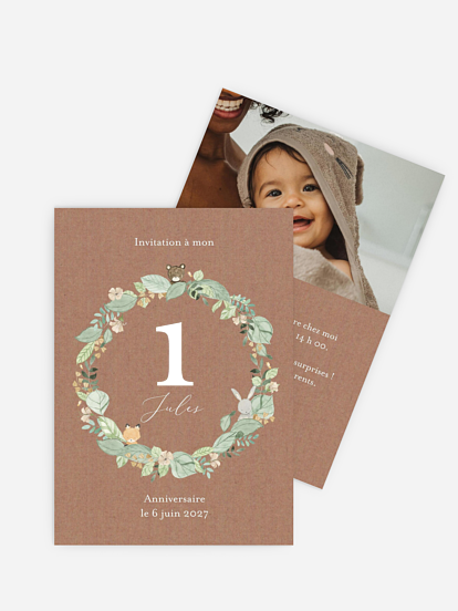 invitation anniversaire enfant Jolie couronne