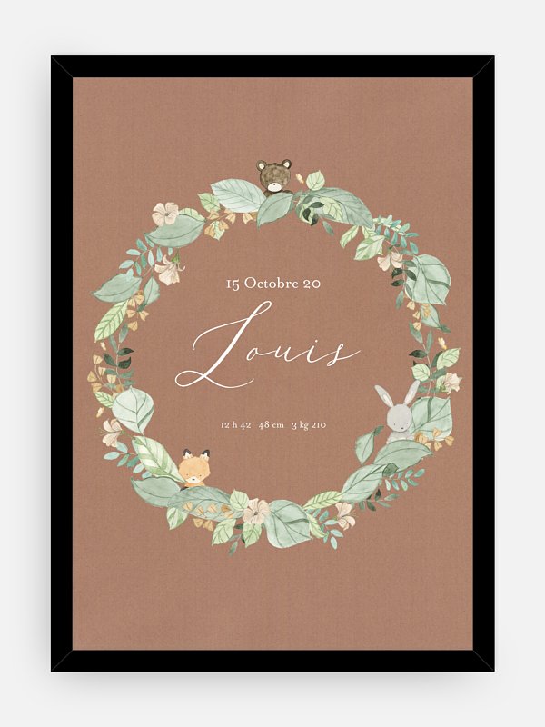 Affiche naissance Jolie couronne