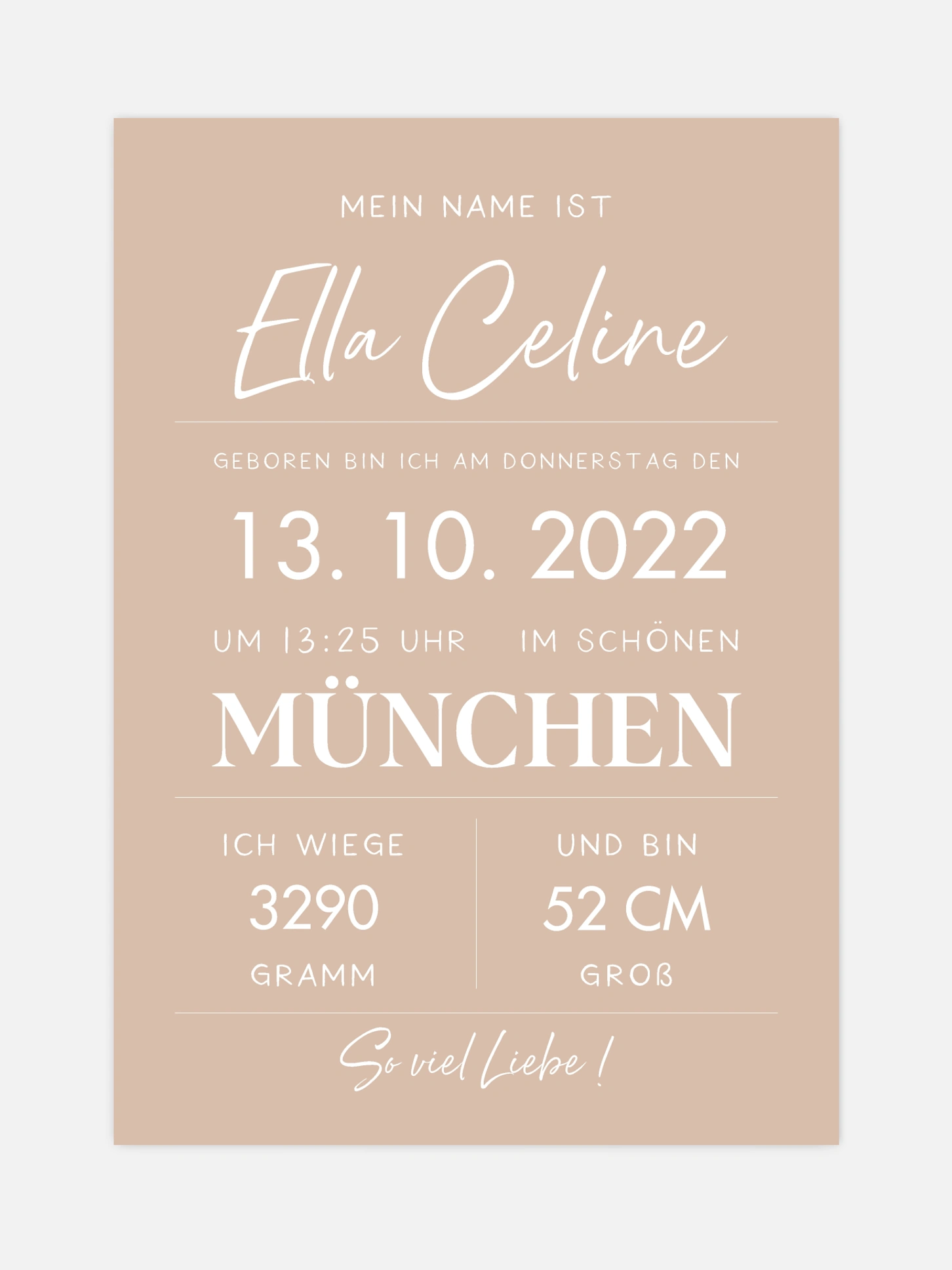 Poster Geburt Letter Sign