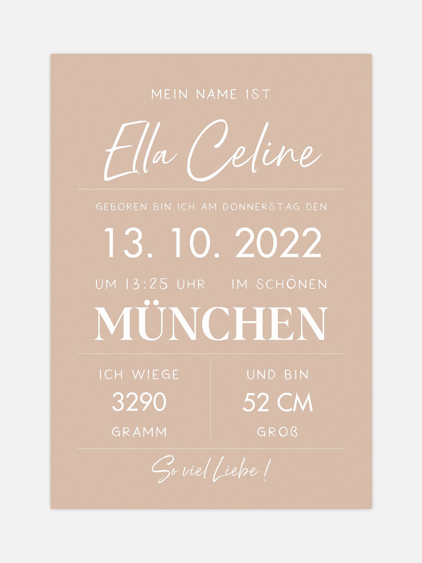 Poster Geburt Letter Sign