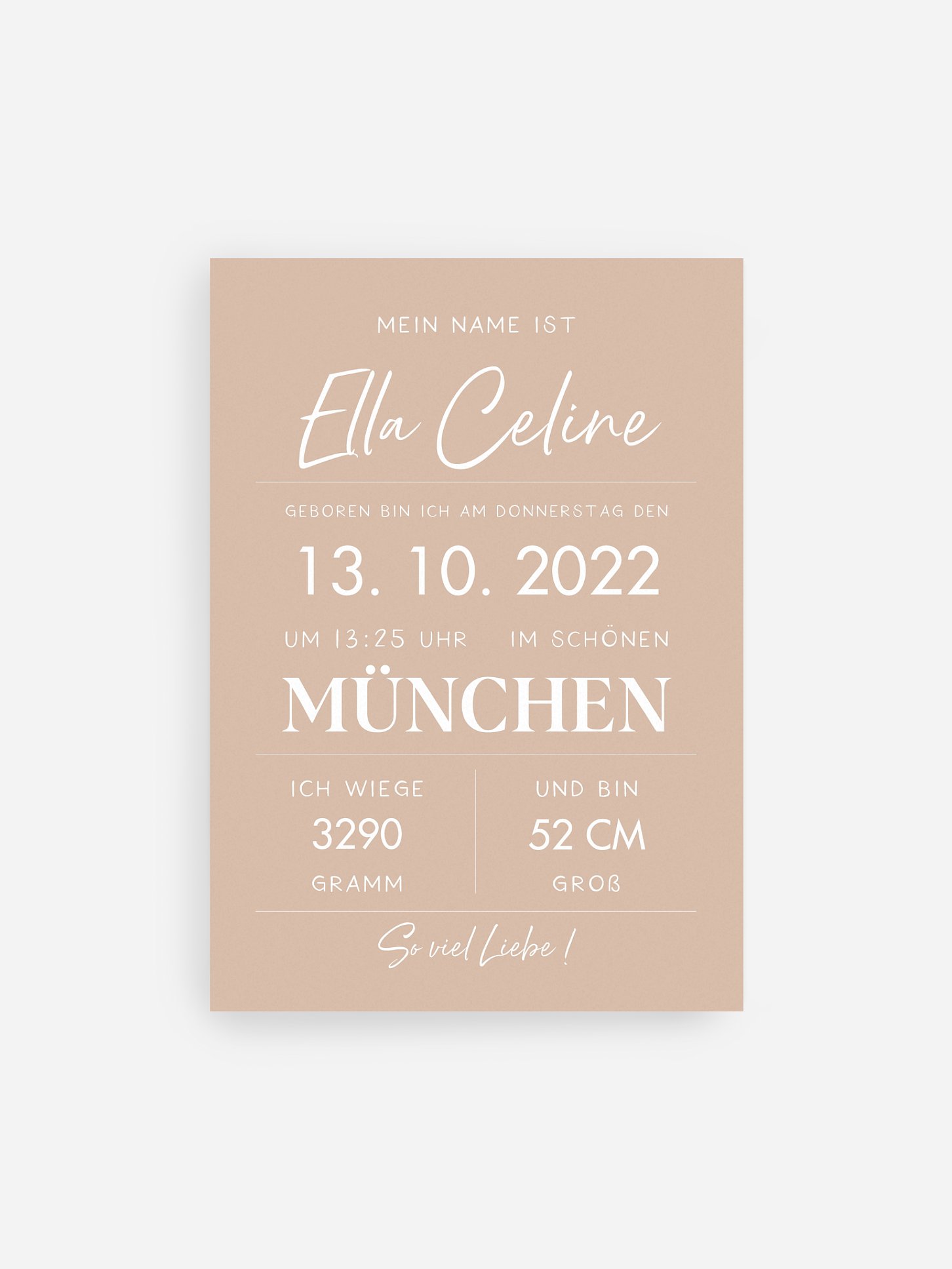 Poster Geburt Letter Sign