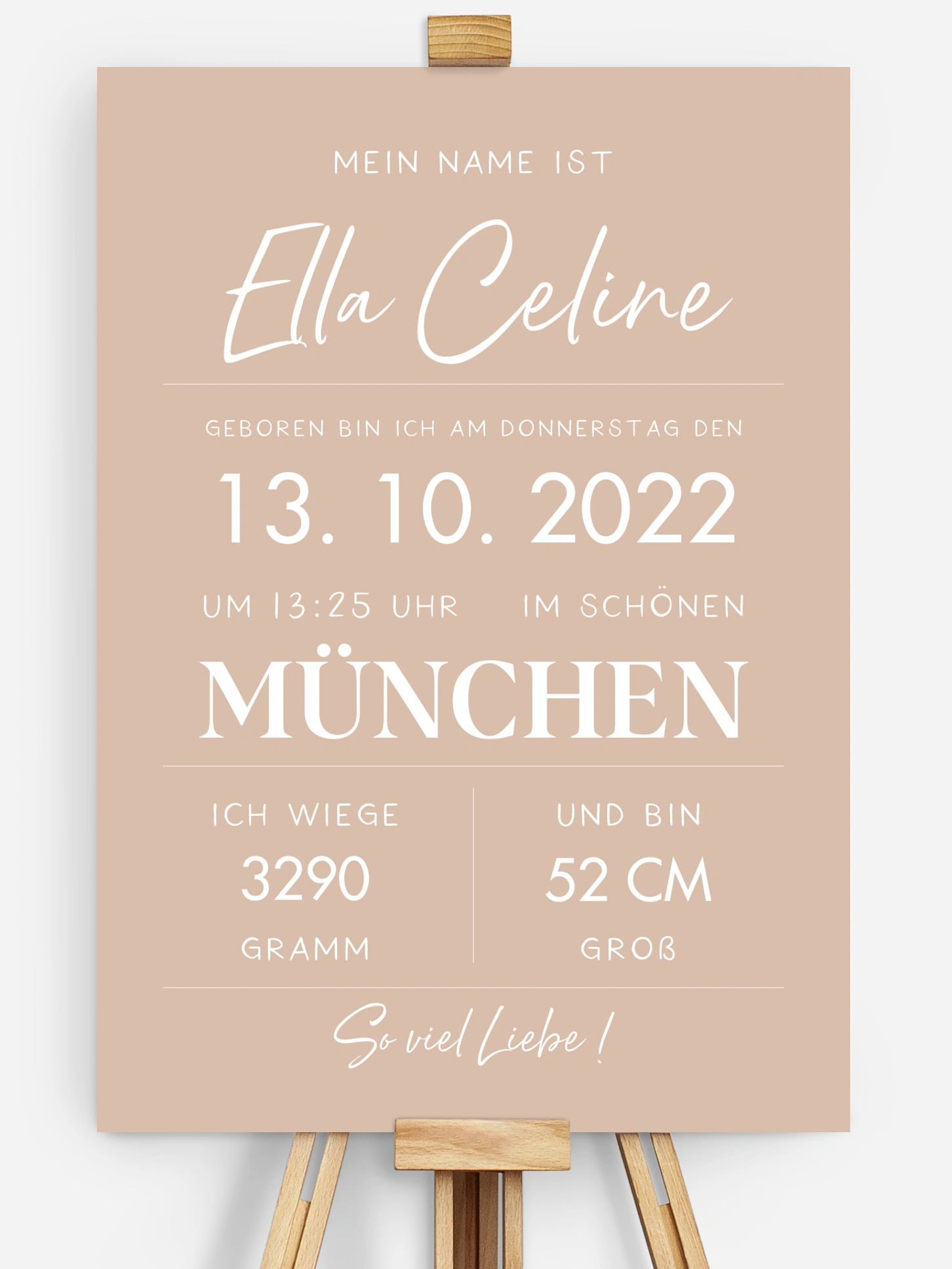 Poster Geburt Letter Sign