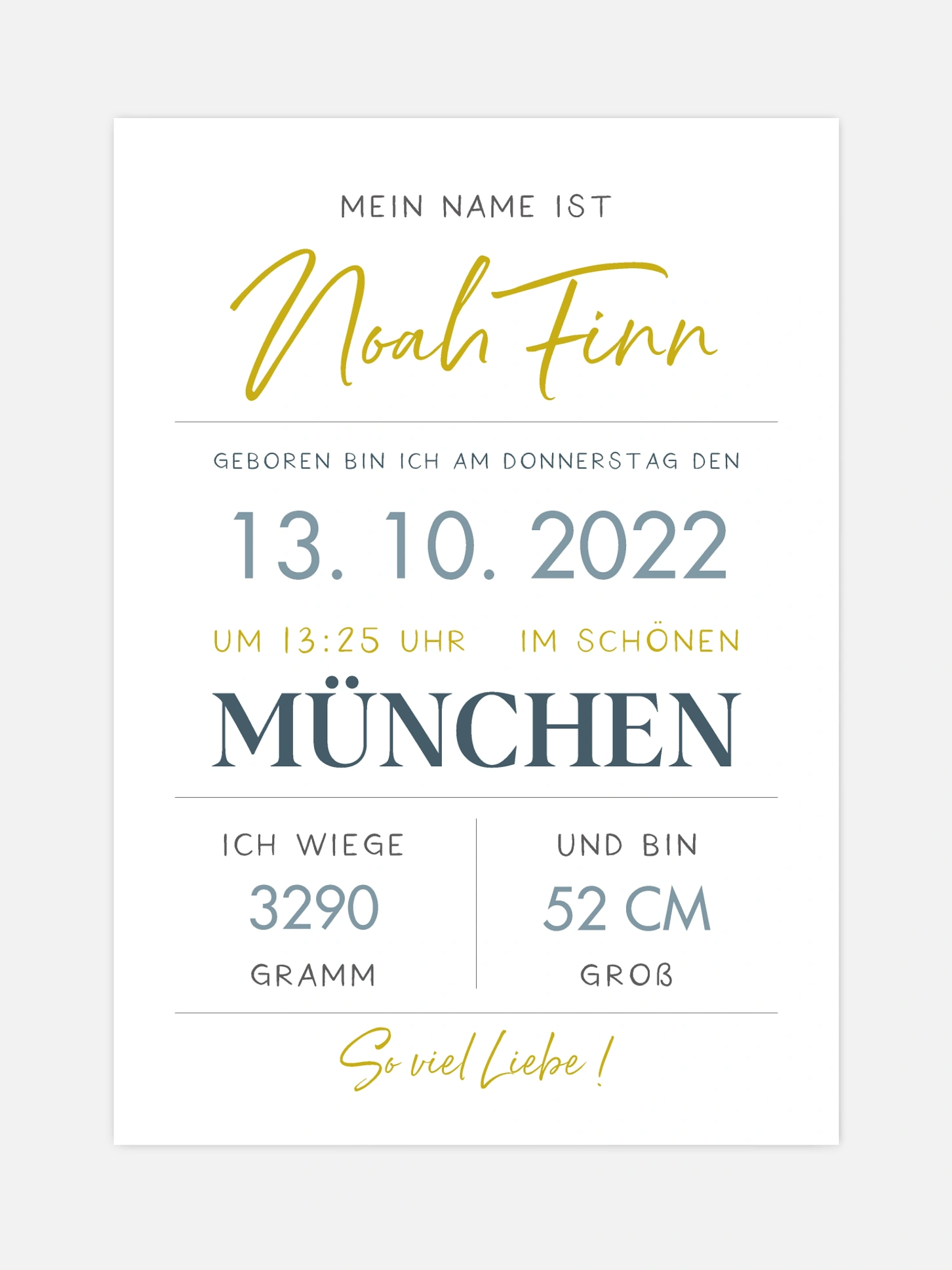 Poster Geburt Letter Sign
