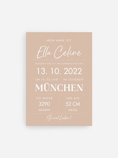 Poster Geburt Letter Sign