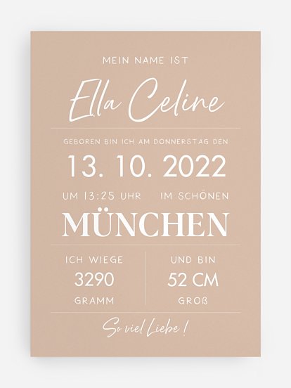 Poster Geburt Letter Sign