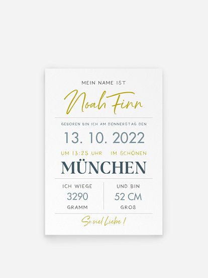 Poster Geburt Letter Sign