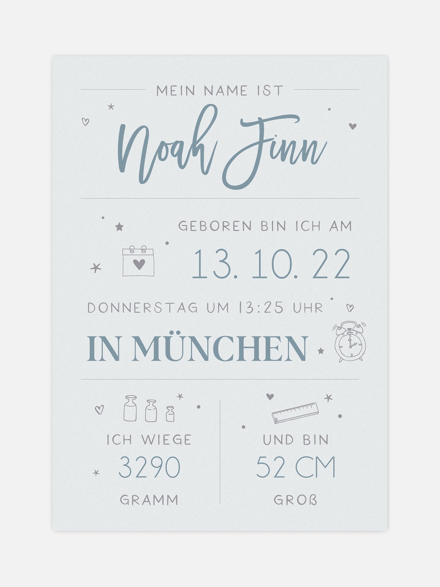 Poster Geburt Big Lettering