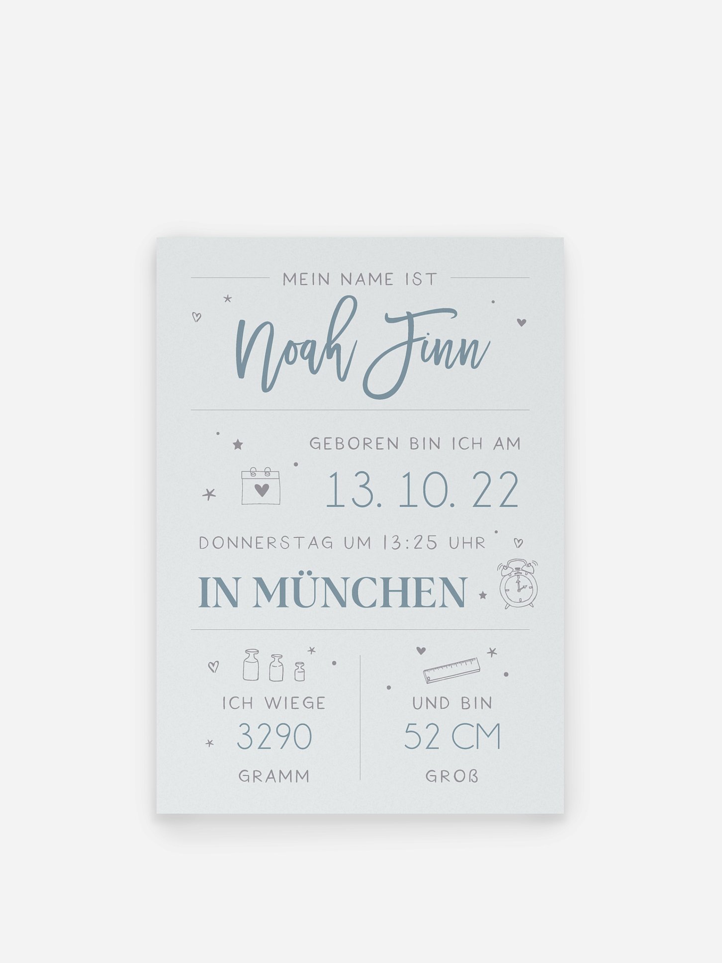 Poster Geburt Big Lettering