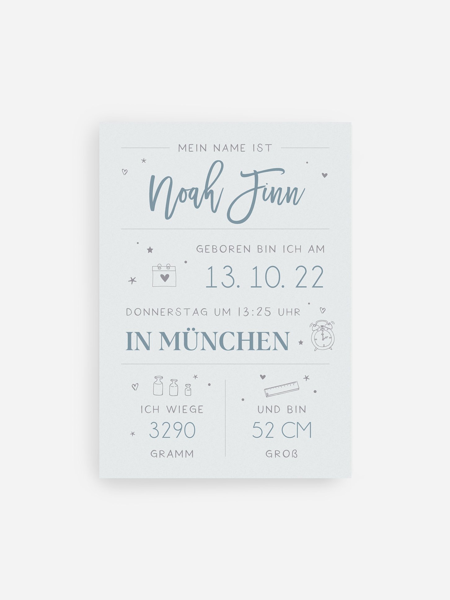 Poster Geburt Big Lettering