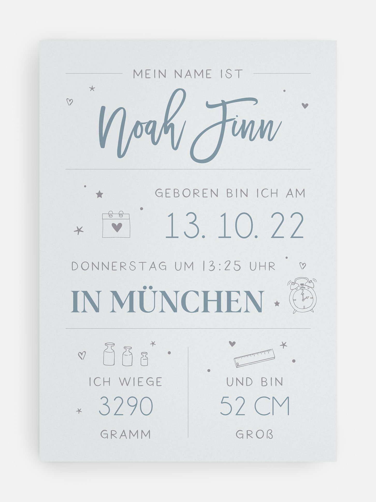Poster Geburt Big Lettering