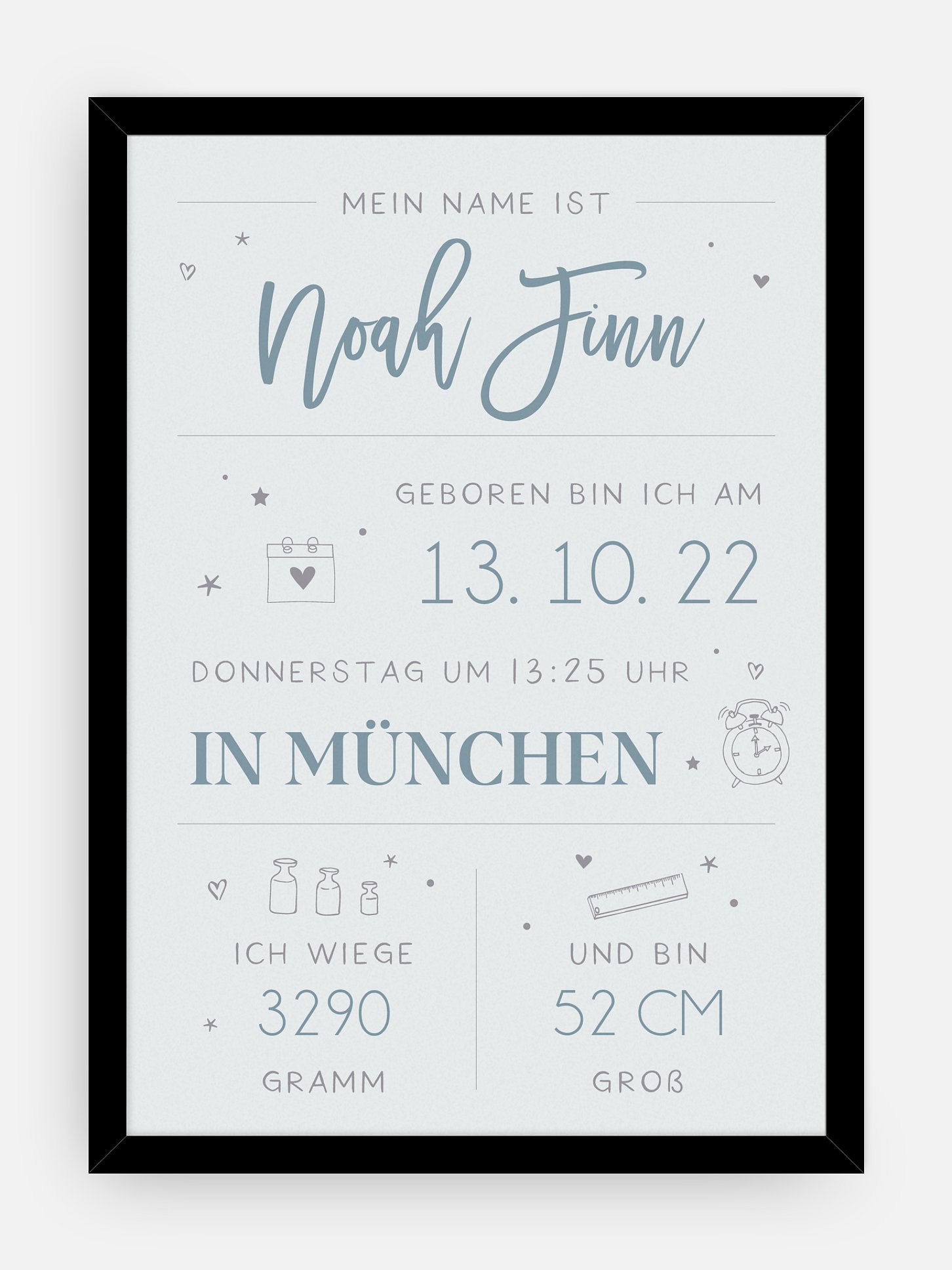 Poster Geburt Big Lettering