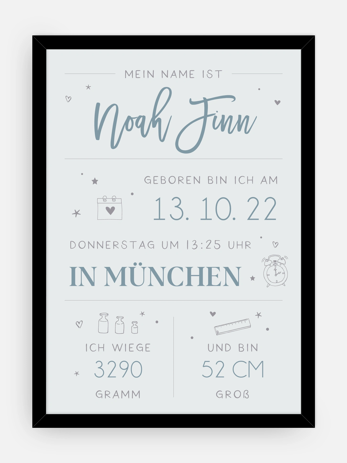 Poster Geburt Big Lettering