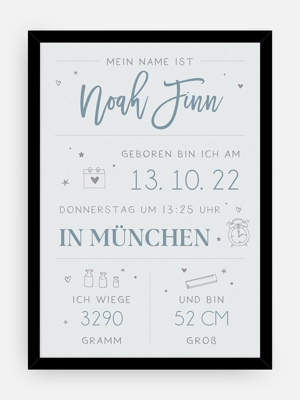 Poster Geburt Big Lettering