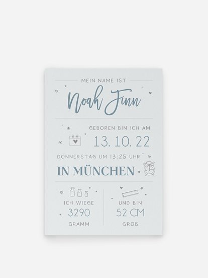 Poster Geburt Big Lettering