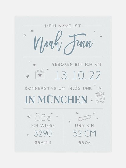 Poster Geburt Big Lettering