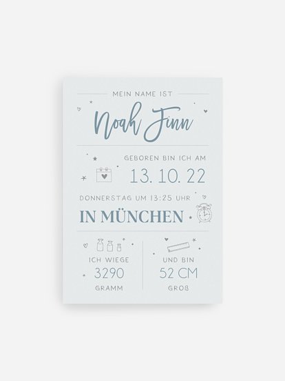 Poster Geburt Big Lettering