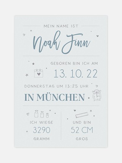 Poster Geburt Big Lettering