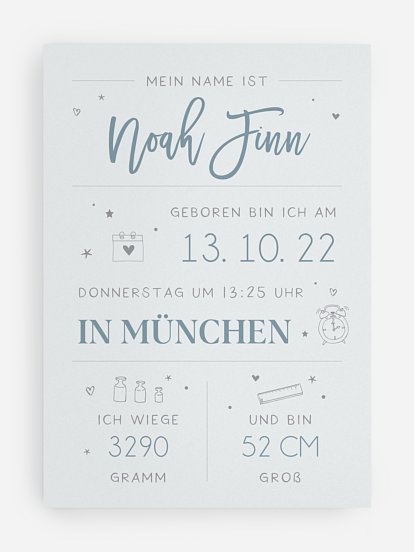 Poster Geburt Big Lettering