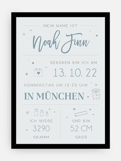Poster Geburt Big Lettering