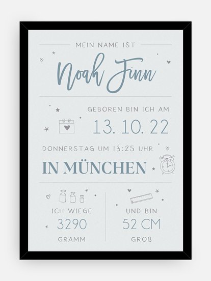 Poster Geburt Big Lettering