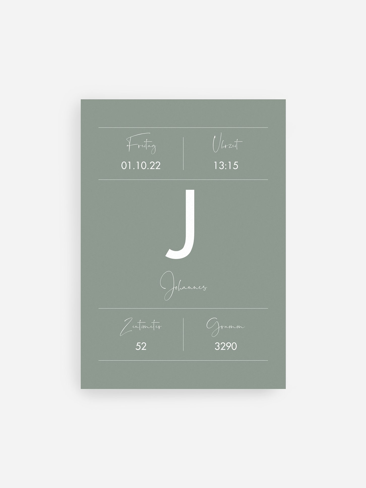 Poster Geburt Simple Sign