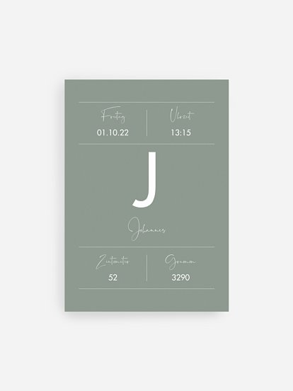 Poster Geburt Simple Sign