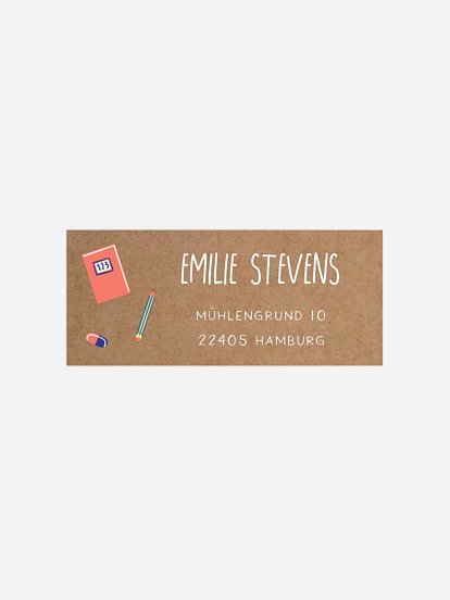 Absenderaufkleber Einschulung Hip Hip Hurra