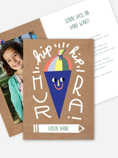 Danksagung Einschulung Hip Hip Hurra