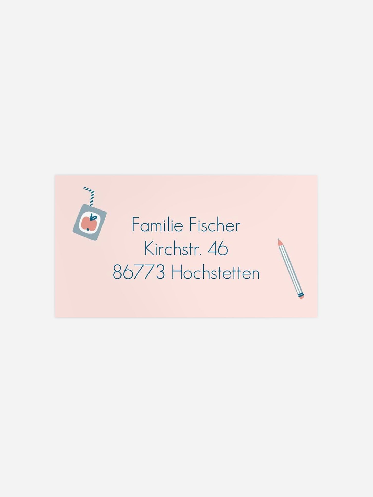 Empfängeraufkleber Einschulung Erste Klasse