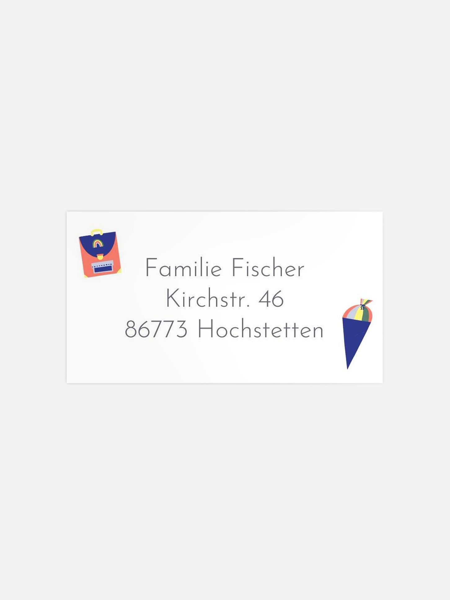 Empfängeraufkleber Einschulung Ratzefummel