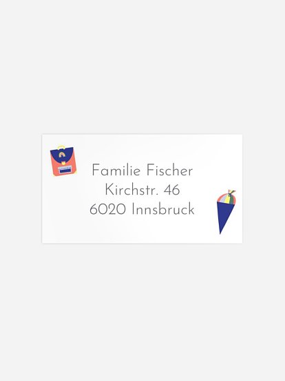 Empfängeraufkleber Einschulung Ratzefummel