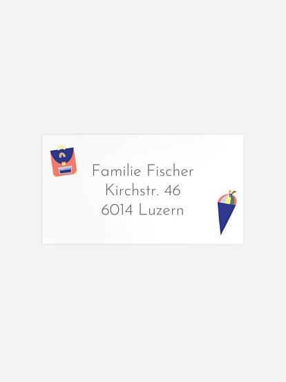 Empfängeraufkleber Einschulung Ratzefummel