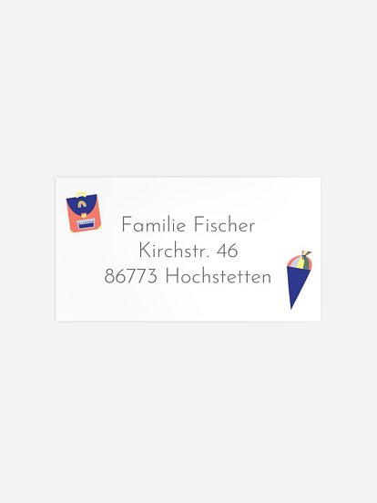 Empfängeraufkleber Einschulung Ratzefummel